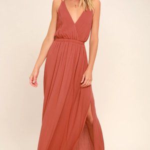 Lulus | Rose Maxi Dress | Lost in Paradise Rusty Rose Maxi Dress